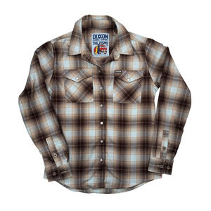 Dixxon Flannel Womens Western Pearl Snap Shirt Plaid Ranch Cowgirl Flannel M